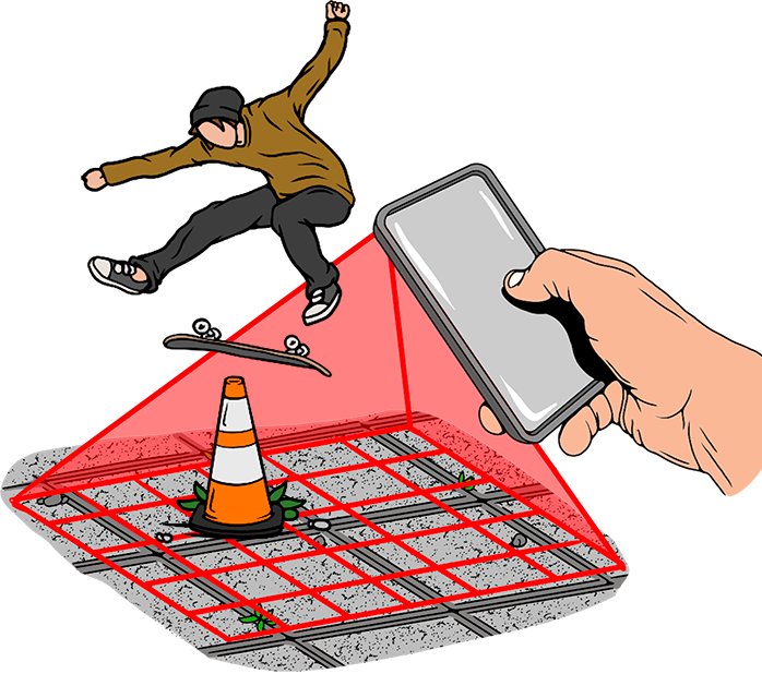 Visualizing mobile skateboard game Skatrix.